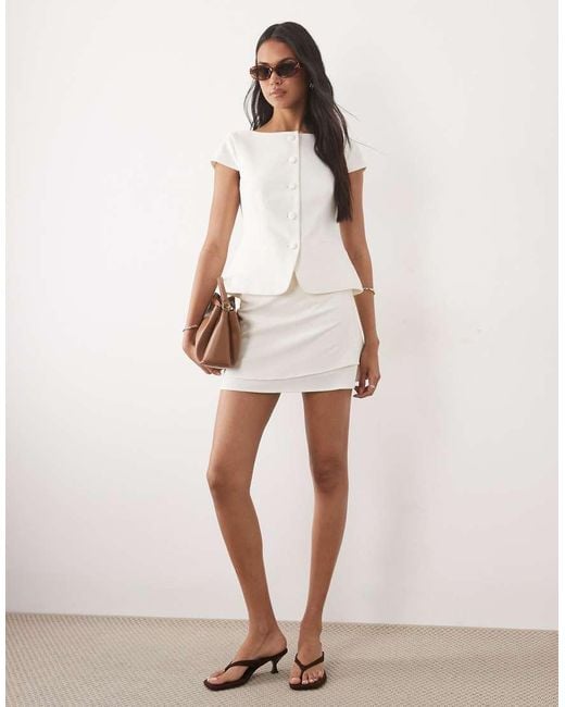 ASOS White Tailored Wrap Mini Skort