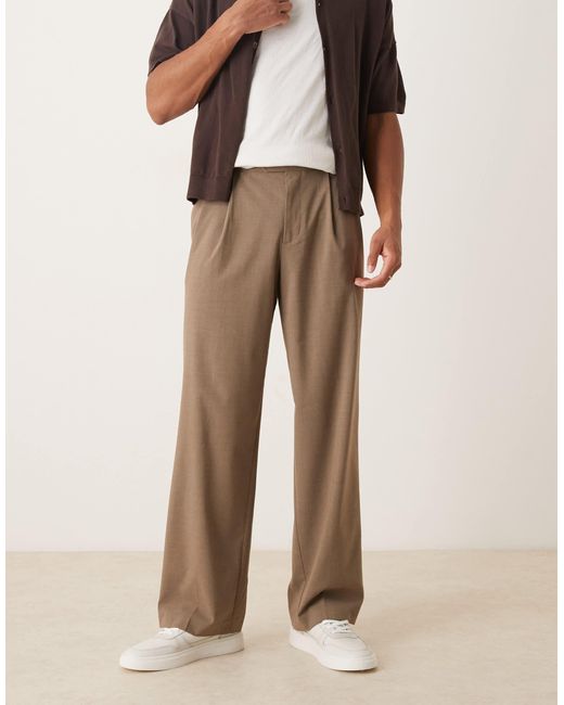 Pantalon ample et élégant avec pinces à l'avant - marron clair ASOS pour homme en coloris Natural