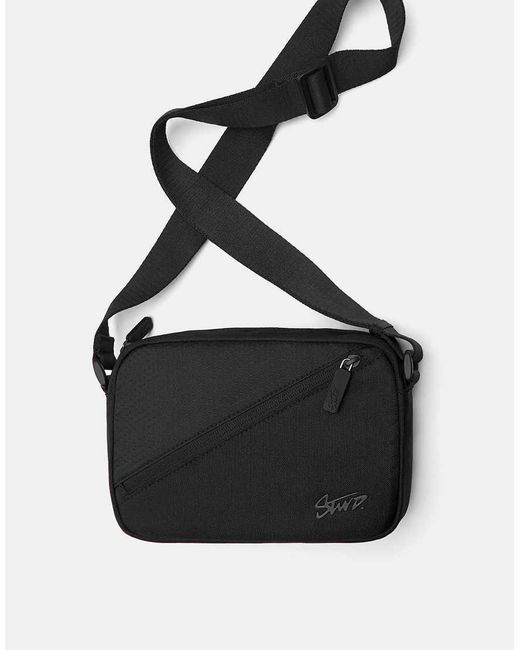 Pull&Bear Black Stwd Cossbody Bag for men