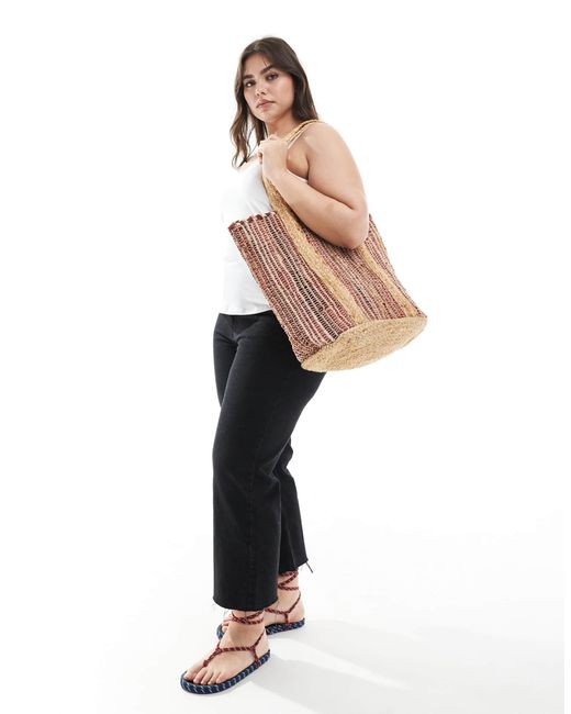 ASOS Natural – tasche aus buntem gewebtem jutematerial