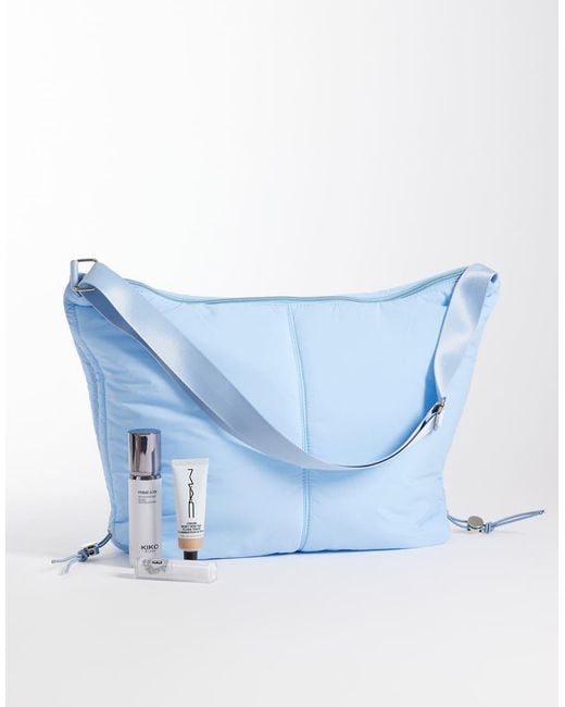 Pieces Blue Ruched Crossbody Bag