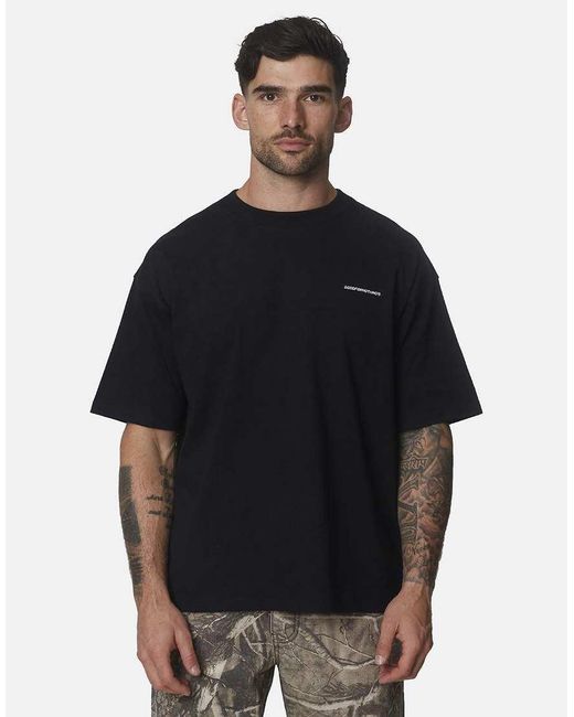 Good For Nothing Black Oversized Cotton Screenprinted T-Shirt for men