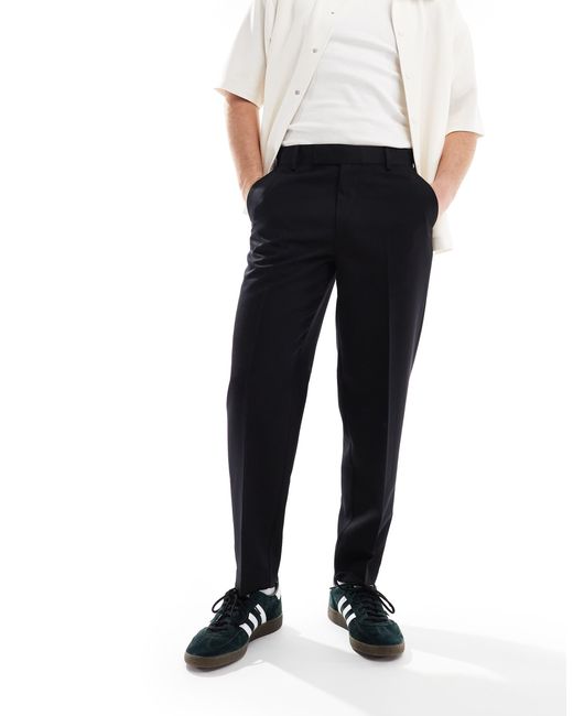 ASOS Black Smart Oversized Tapered Fit Trousers for men
