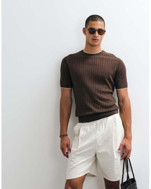 Mango Gray Contrast Trim T-shirt for men