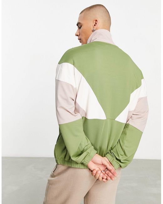 ASOS Oversized Track Jacket in Green for Men | Lyst