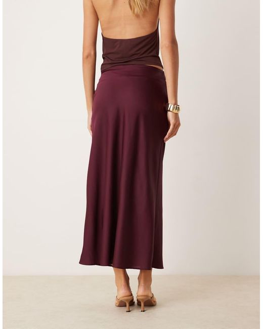 Vila Purple Satin Maxi Skirt