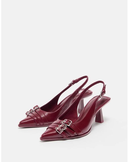 Pull&Bear Pink Buckled High-heel Shoes