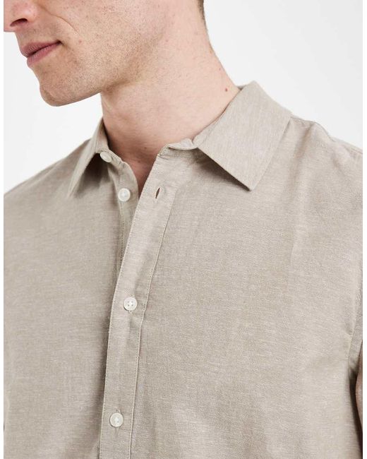 Camicia Vestibilità Classica di Blend in Gray da Uomo