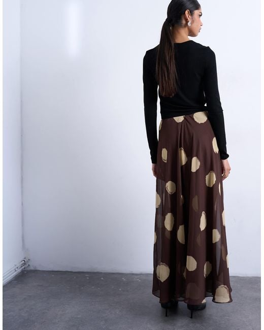 TOPSHOP Black Chiffon Full Maxi Skirt