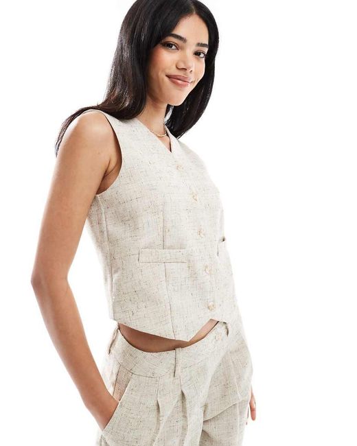 Chaleco De Traje Color Avena De (Parte De Un Conjunto)-Neutro Vero Moda de color White