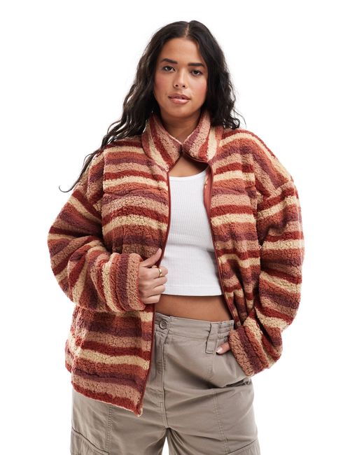 Wrangler Multicolor Retro Striped Sherpa Jacket