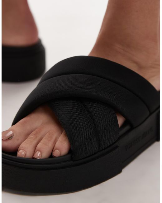 Tommy Hilfiger Black Flatform Sandals
