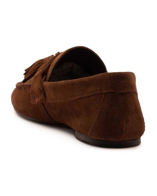 OFF THE HOOK Brown Walbrook Suede Leather Tassel Loafers
