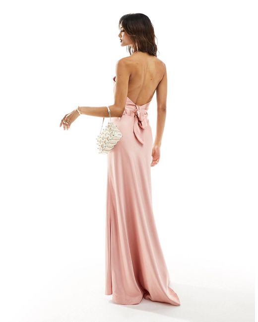 Jarlo Satin Maxi Dress With Tie Back Detail in White Lyst