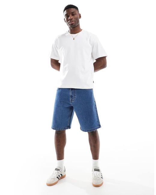 Hollister Blue baggy Carpenter Knee Length Denim Short for men