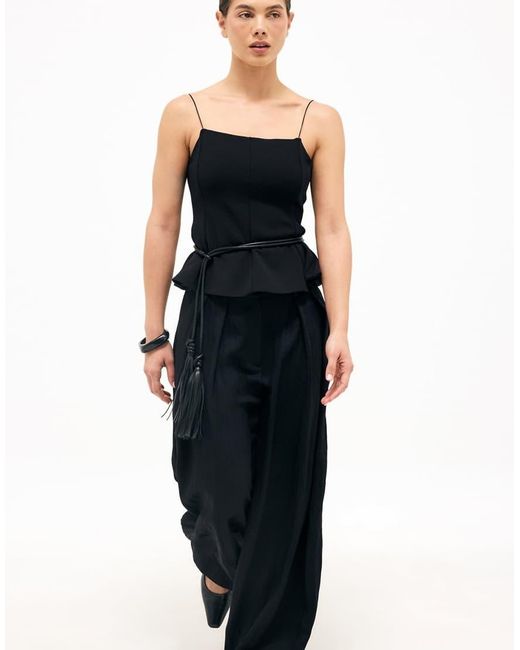 NA-KD Black Thin Strap Singlet