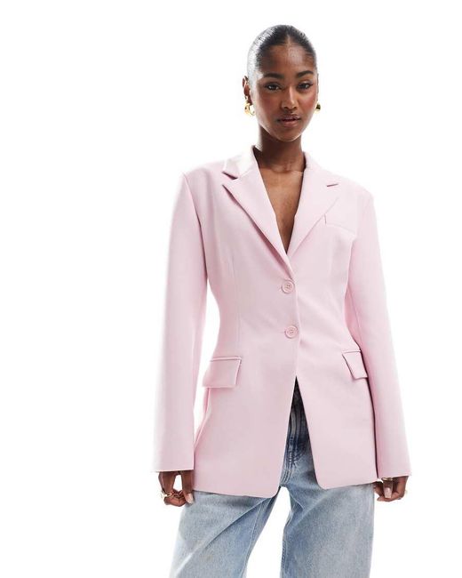ASOS Pink Cinch Waist Blazer