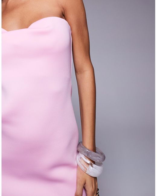 ASOS Purple – trägerloses, strukturiertes maxikleid aus neoprenartigem stoff