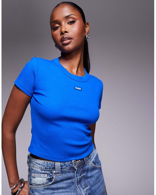 HUGO Blue Hugo Baby Tee Cropped Top