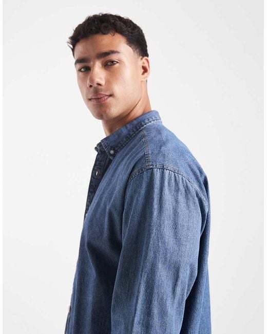 JJ Rebel Denim Overhemd in het Blue voor heren