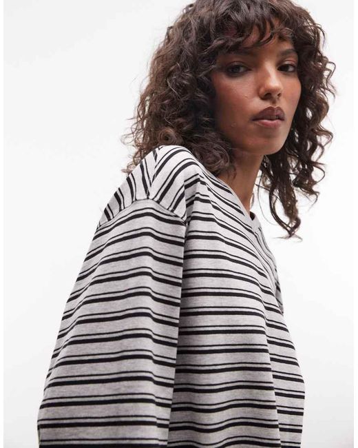 Weekday White Boxy Fit Long Sleeve T-shirt With V Neck
