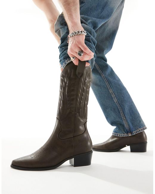 ASOS Blue Cowboy Boots for men