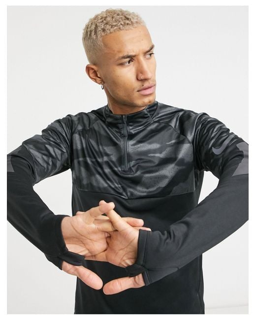 Nike Therma Shield 1/4 Zip Top in Black for Men | Lyst UK
