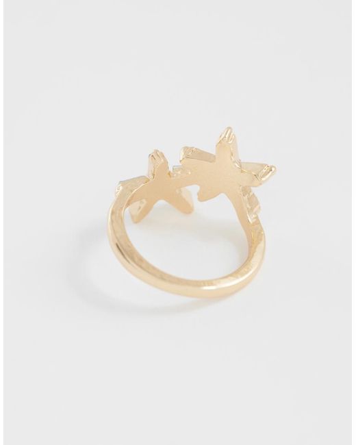 ASOS Natural Ring With Mini Crystal Star-Fish Design