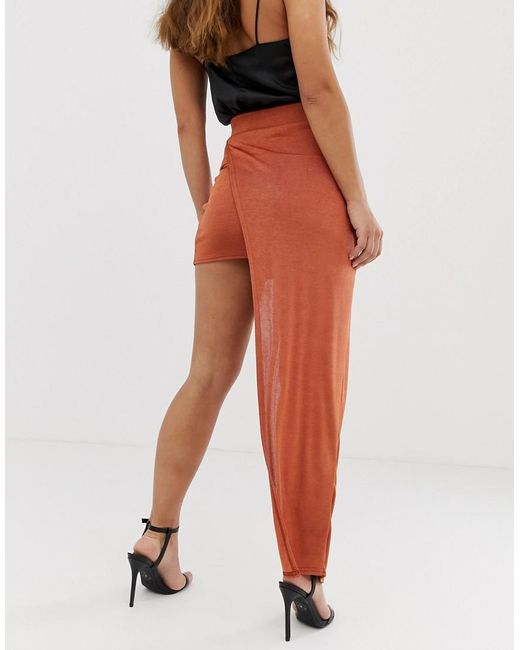 front tie maxi skirt
