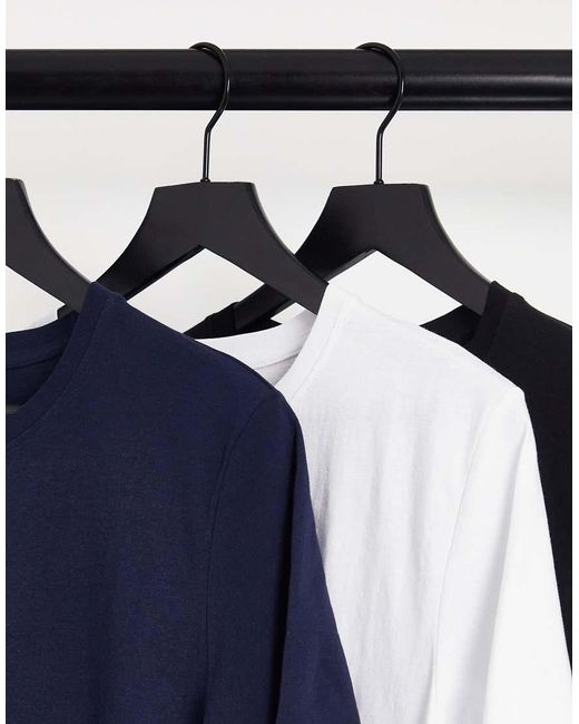 Jack & Jones Blue Essentials Cotton 3 Pack T-shirt for men