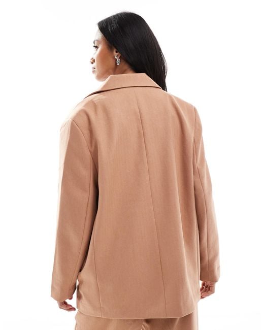 Vero Moda Natural Tailored Herringbone Blazer