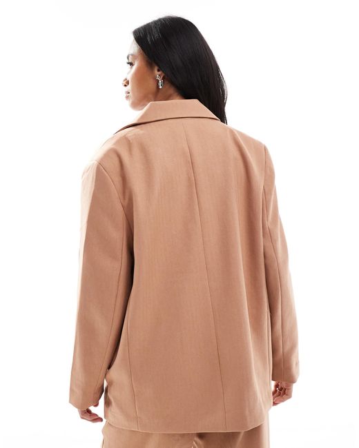 Vero Moda Natural Tailored Herringbone Blazer
