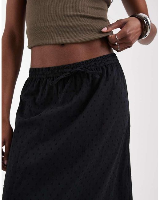 Vero Moda Black Dobby Texture Boho Maxi Skirt