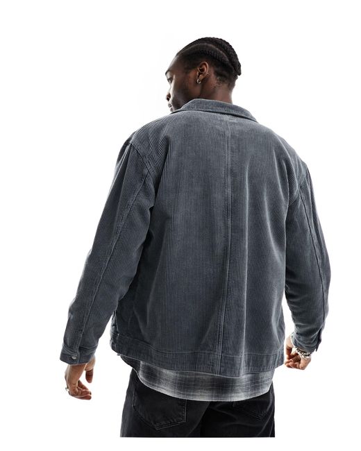 AllSaints – castleforst – jeans-hemdjacke in Gray für Herren
