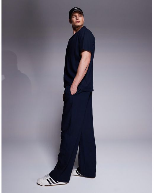 South Beach Blue Drawstring Beach Trouser for men