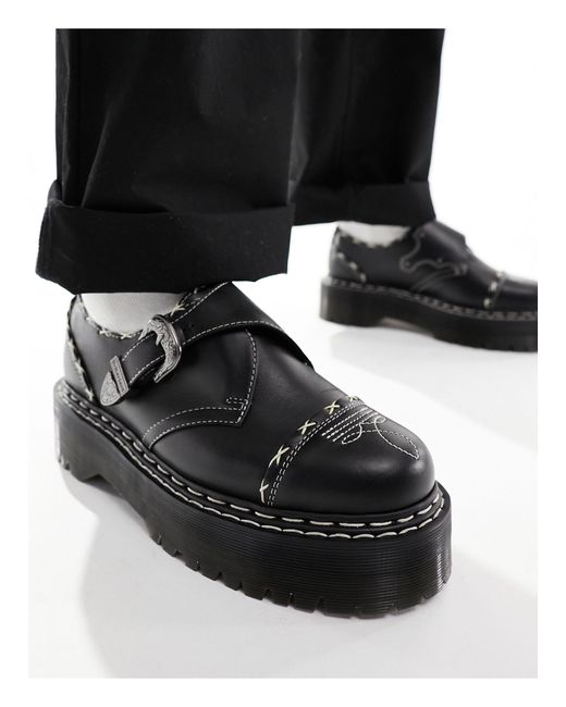 Zapatos monk s Dr. Martens de hombre de color Black