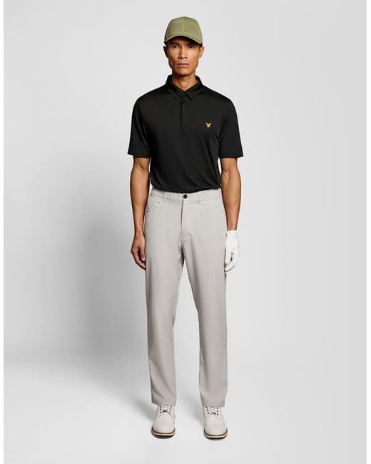 Lyle & Scott Black Ss Polo Shirts Golf Concealed Placket Polo Shirt for men