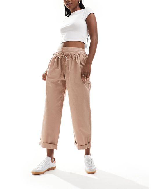 ASOS White Straight Leg Pants With Double Layer Detail