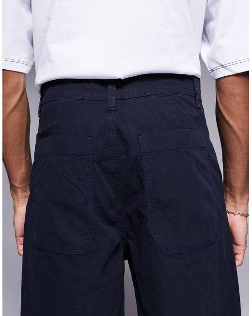 ASOS Blue Mid Length Pleated Shorts for men
