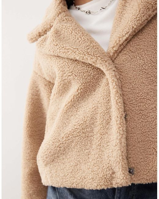 Noisy May Natural Cropped Teddy Jacket
