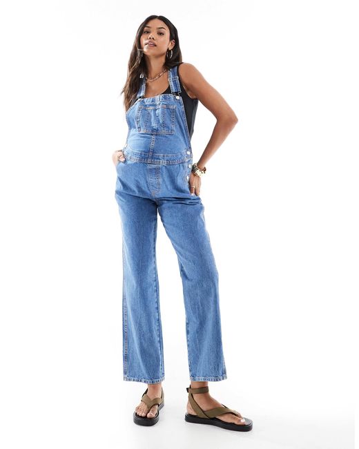 ASOS Blue Asos Design Maternity Denim Dungaree