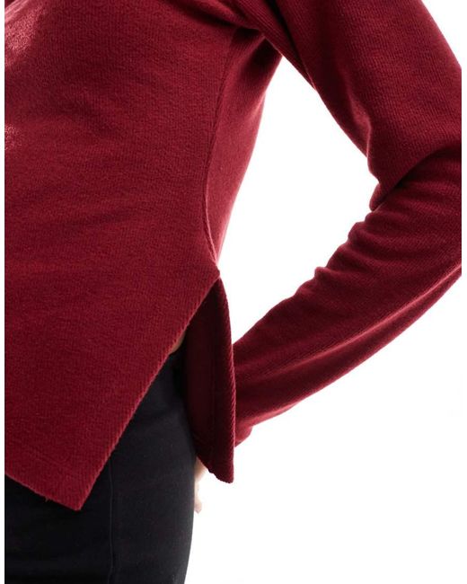 ASOS Red Roll Neck Asymmetric Supersoft Top