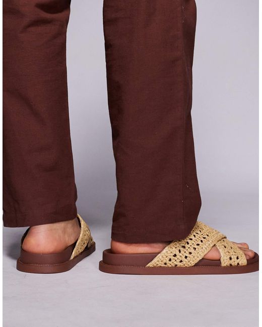 ASOS Brown Cross Over Sandals for men