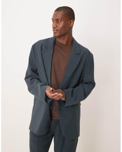 ASOS Blue Slouchy Oversized Suit Jacket for men