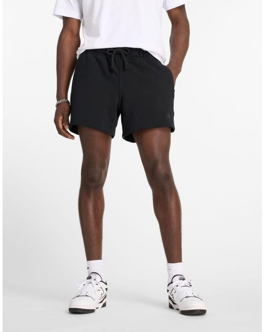 New Balance Black Athletics French Terry Short 5" for men