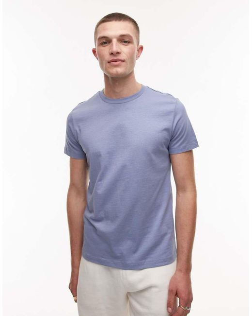 T-Shirt Basic A Maniche Corte Pallido di Mango in Blue da Uomo