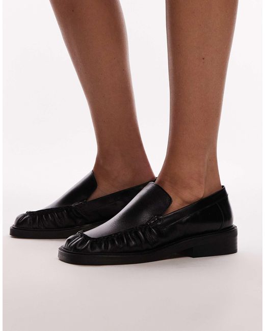 TOPSHOP Black – clover – hochwertige leder-loafer