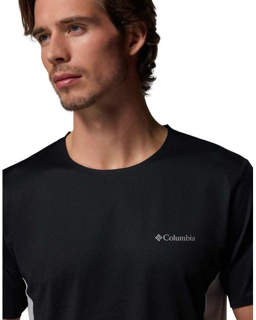 Columbia Black Three Pitch Ss Crew for men