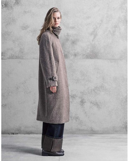 ARKET Gray Wool And Alpaca Oversized Midi Coat