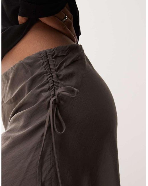 Weekday Natural Mini Skirt With Ruched Side Detail